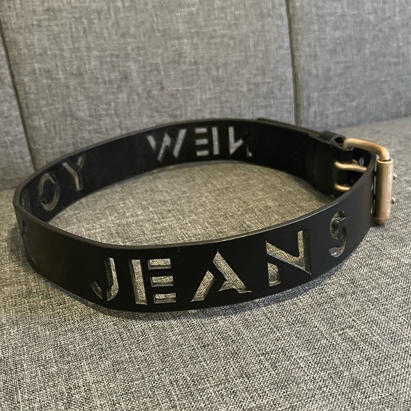 New York Jeans Genuine Leather Belt, Black Leather Belt Size Medium - Picture 7 of 7